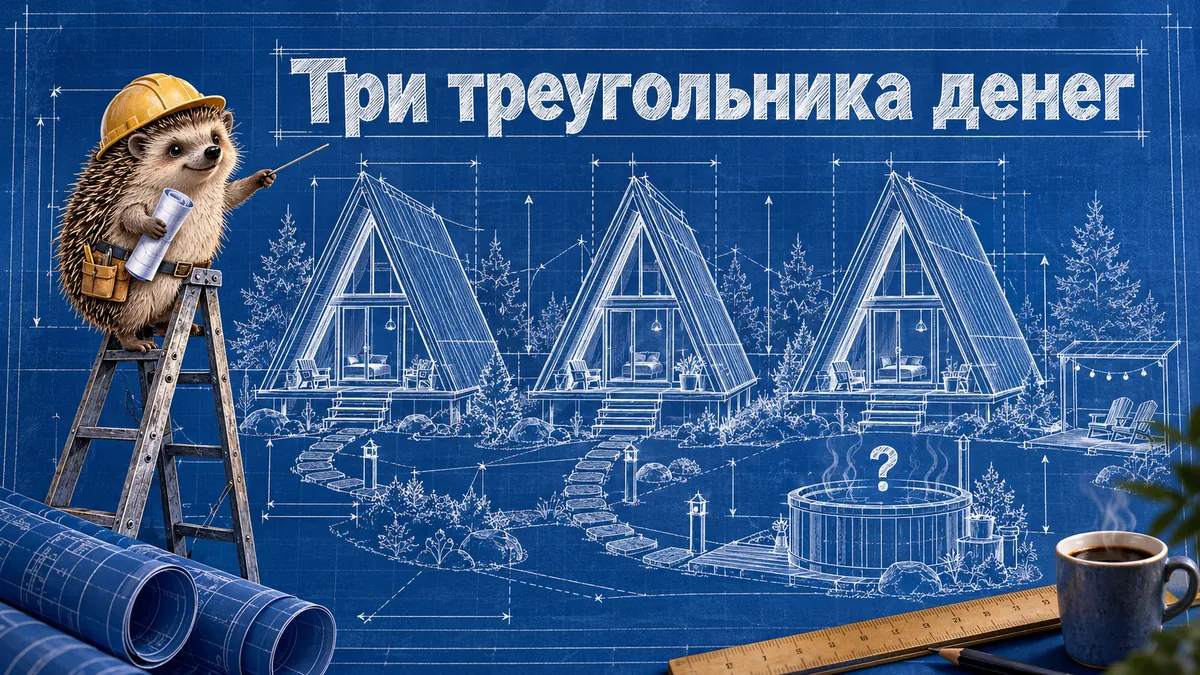 Обложка статьи: Дома А-фрейм посуточно как бизнес: расчёт на 3 дома