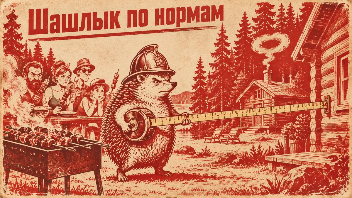 Обложка статьи: Пожарная безопасность базы отдыха: требования к домикам, бане и территории