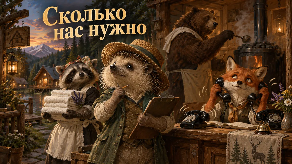 Обложка статьи: Штатное расписание базы отдыха: сколько людей нужно на 10 и 30 домиков